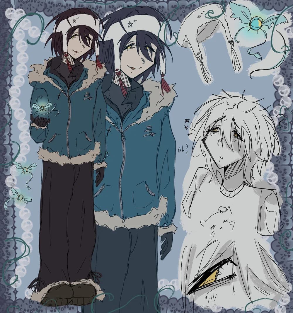 Colour sheet of Henry Wales in his parka and ushanka